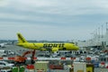 Spirit Airlines Airbus A320-271N Aircraft at PDX Airport Royalty Free Stock Photo