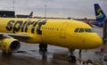 Spirit Airlines Airbus A320 on tarmac at O`Hare International Airport in Chicago