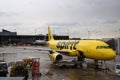 Spirit Airlines Airbus A320 on tarmac at O`Hare International Airport in Chicago