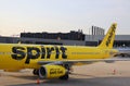 Spirit Airlines Airbus A320 on tarmac at O`Hare International Airport in Chicago