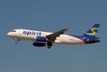 Spirit Airlines passenger jet airplane Royalty Free Stock Photo