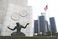 Spirit of Detroit Statue and Renaissance Center Royalty Free Stock Photo