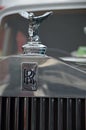 Spirit of Ecstasy on bonnet of classic rolls royce at sandbach transport festival