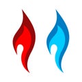Spirit Flame Fire Red or Blue Color Logo Template Illustration Design. Vector EPS 10 Royalty Free Stock Photo
