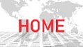 Spirit of home - shown in a composition of various graphic elements - red letters