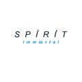 Spirit immortal lettering logo isolated on white.