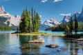 Spirit Island in Jasper National Park Royalty Free Stock Photo