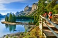 Spirit Island in Maligne Lake, Alberta, Canada Royalty Free Stock Photo