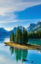 Spirit Island in Maligne Lake, Alberta, Canada Royalty Free Stock Photo