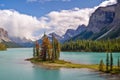 Spirit island in Maligne lake, Jasper National Park, Alberta, Rocky Mountains Canada Royalty Free Stock Photo