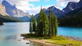 Spirit Island, Maligne Lake, Rocky Mountains, Canada Royalty Free Stock Photo