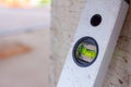Spirit level at construction site Royalty Free Stock Photo