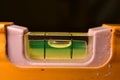 spirit level ruler yellow precision bubble close up Royalty Free Stock Photo