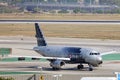 Spirit plane, Black livery taxiing on Los Angeles Airport, LAX