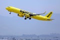 Spirit plane taking off from Los Angeles Airport, LAX