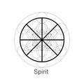Spirit symbol wicca alchemy icon, Sacred Geometry, Magic logo design of the spiritual sign. Vector mandala isolated on white Royalty Free Stock Photo