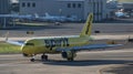 Spirit A320 Taxis Off of Runway 10R