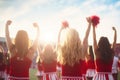 Spirited Cheerleaders cheering game. Generate Ai