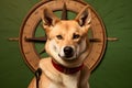 Spirited Dingo with Ranger\'s Compass Portrait. Generative AI illustration