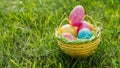 Spirited Easter egg hunt filled with laughter, joy, and friendly competition Royalty Free Stock Photo