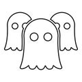 Spirits Ghosts contour outline line icon black color vector illustration image thin flat style