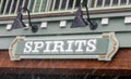 Spirits sign in the falling snow