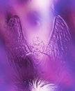 Spiritual Angel and metal effect. Painting and graphic effect.