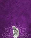 Spiritual background for meditation with buddha statue, yin yang symbol and mandala isolated in color background Royalty Free Stock Photo