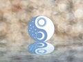 Spiritual background for meditation with yin yang symbol  in sea reflection Royalty Free Stock Photo