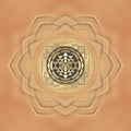 Spiritual background with sri yantra symbol and mandala