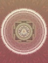 Spiritual background with sri yantra symbol and mandala