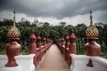 Spiritual buddhist way with vanishing point, holy passage Royalty Free Stock Photo