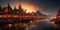 Spiritual development Jorney holidays, traveling in india, Varanasi, photorealistic fantasies, AI generative