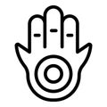 Spiritual hand icon, outline style