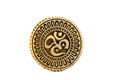 Spiritual hindu om sign wooden carved seal