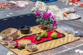 Spiritual indigenous ceremony Chakana. Ecuador Royalty Free Stock Photo