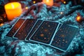 Spiritual insight Tarot reading with cards and candlelight for divination