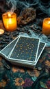 Spiritual insight Tarot reading with cards and candlelight for divination