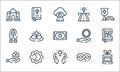 Spiritual line icons. linear set. quality vector line set such as tea, cross, lotus, infinite, eclipse, praying, rosary, road,