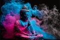 Spiritual meditating Buddha statue. Buddhist religion main spirituality figure. Zen and enlightenment idea. Made with Generative