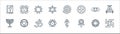 Spiritual symbols line icons. linear set. quality vector line set such as jain, paganism, svadhishthana, menorah, ajna, bahaism,