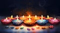 Spiritual Watercolor Diwali Festival with Lamps and Rangoli Designs AI Generated