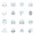 Spiritual Wellness linear icons set. Serenity, Faith, Harmony, Enlightenment, Gratitude, Blessings, Journey line vector