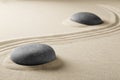 Spiritual zen meditation stones in sand Royalty Free Stock Photo