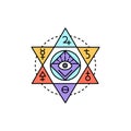 Spiritualism line icon. Isolated vector element.
