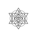 Spiritualism line icon. Isolated vector element.