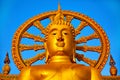 Spirituality. Golden Buddha, Wat Phra Yai Temple, Thailand. Religion Symbol.