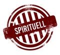 Spirituell - red round grunge button, stamp