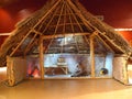 Spiro Mounds Archaeological Center indoor replica of hut Royalty Free Stock Photo