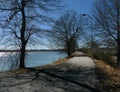 Spiro, Oklahoma, Walking trail and lake Royalty Free Stock Photo